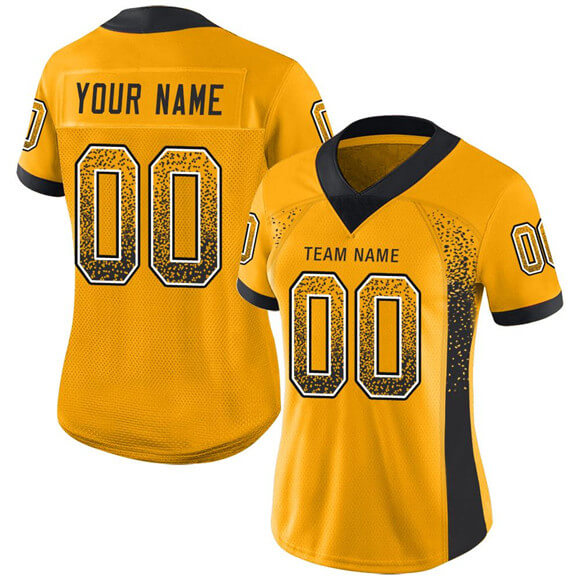 Custom Gold Black-White Mesh Drift Fashion Football Jersey | Szorro