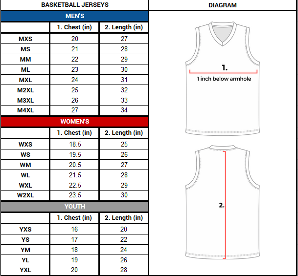 Size Sheet for Custom Jersey | Szorro